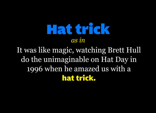 Hockey Slang: Hat trick example